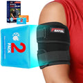 FEATOL Bicep Tendonitis Brace with 2 Gel Ice Packs - Black, M (10-12")