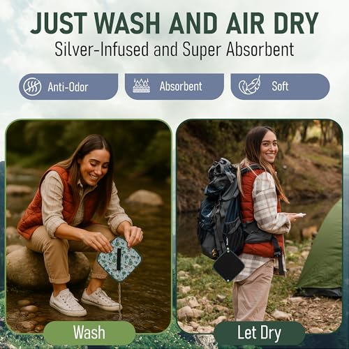 Reusable Silver-Infused Pee Cloth for Women - Eco-Friendly, Hygienic Travel & Camping Wipe