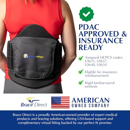 VertebrAlign LSO Back Brace for Sciatica & Lower Back Support - Black, Universal Fit