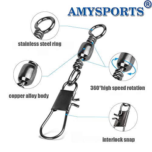 Fishing Barrel Swivel Snap 12 Size 24lb Stainless Steel Saltwater Freshwater 50 pcs