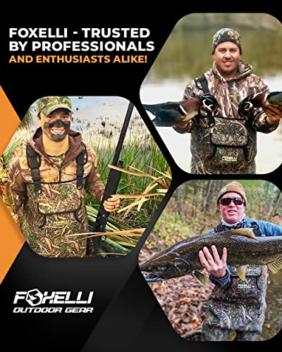 Foxelli Camo Waterproof 4mm Neoprene Chest Waders for Hunting & Fishing - Men & Women