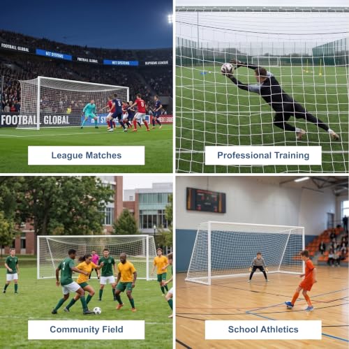 Keluwa 24 x 8 FT Soccer Goal Net Replacement - All-Weather Durable, with Carry Bag & Hooks