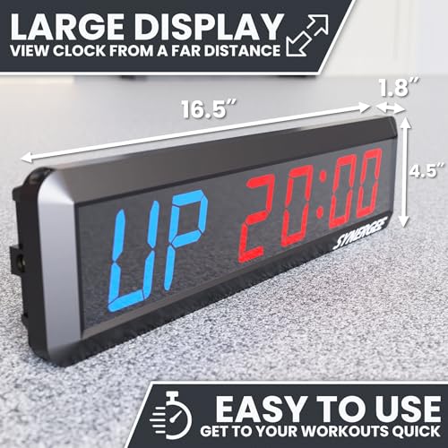 Synergee 16.5-Inch Programmable Wall Timer - Interval & Workout Clock