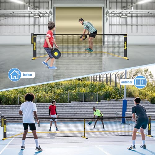 TYRSEN Portable Pickleball Net - 22ft Regulation & 11ft Practice Size with Ball Collector & Carry Bag