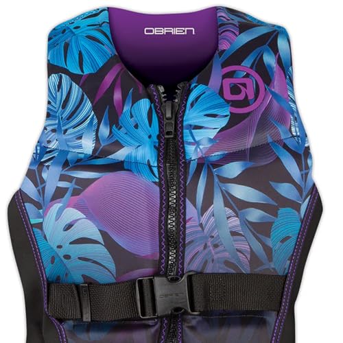 O'Brien Women's Flex V-Back Neoprene Life Jacket for Watersports, Purple XL