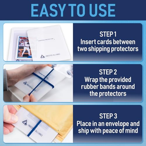 3.5X4.5 Inch Trading Card Shipping Protectors Pack of 20 with Rubber Bands - Fits Graded & Raw Cards