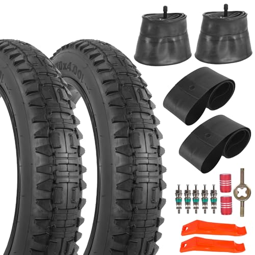 WEIYINGSI 2-Pack 20x4.0 Fat Bike & E-Bike Tires with Tubes - Black