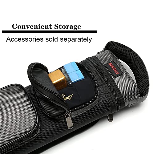 2x4 Hard Shell Pool Cue Case - Black Waterproof Billiard Cue Holder with Accessories