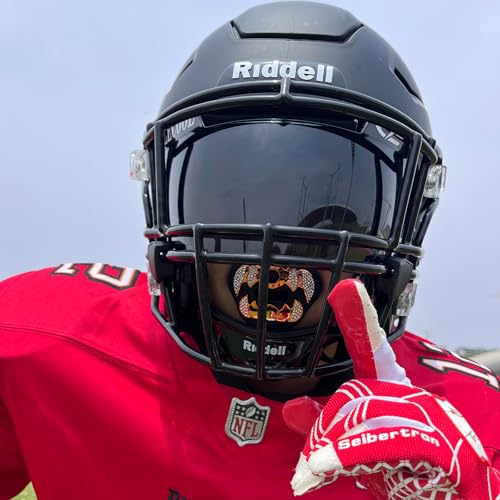 LeCool Football Visor Black - 3D Curved Lens, Wide Field Vision, Youth & Adult Fit