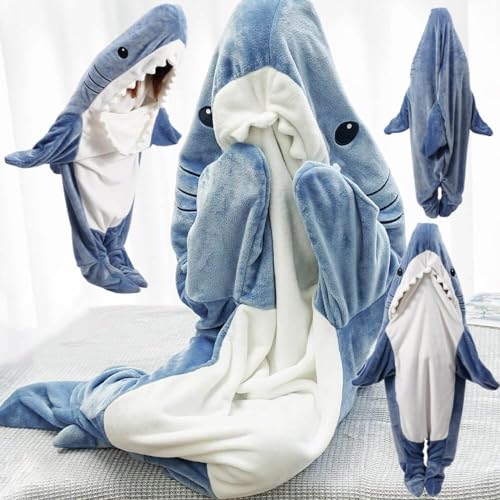 Adult Shark Blanket Hoodie with Fin & Tail - XXXL for 69-73 Inch Height