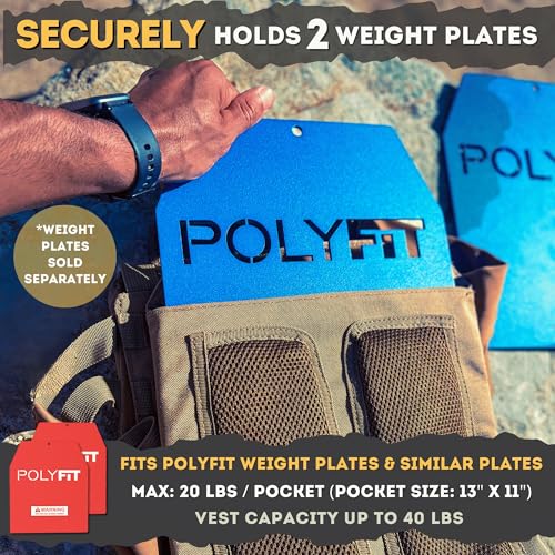 Black Polyfit Fortify Weighted Vest for Men & Women - Adjustable Workout Vest
