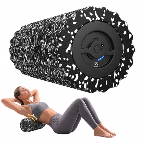 Black FITINDEX Vibrating Foam Roller for Deep Tissue Muscle Massage