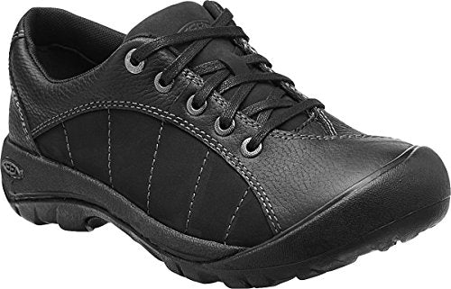 KEEN Women's Presidio Waterproof Oxford Shoes Black Magnet 8 - Breathable Leather & Mesh