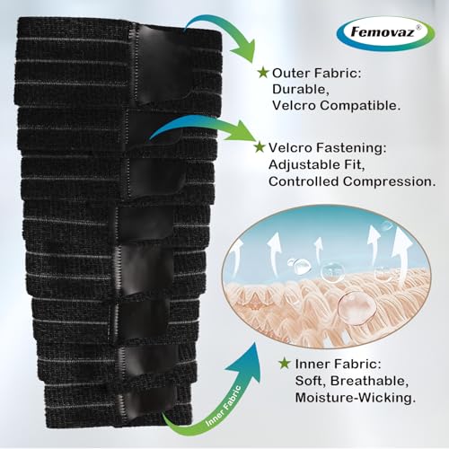 Calf Compression Wrap XX-Large - Adjustable Lymphedema Edema Swelling Relief, Breathable Anti-Slip Support