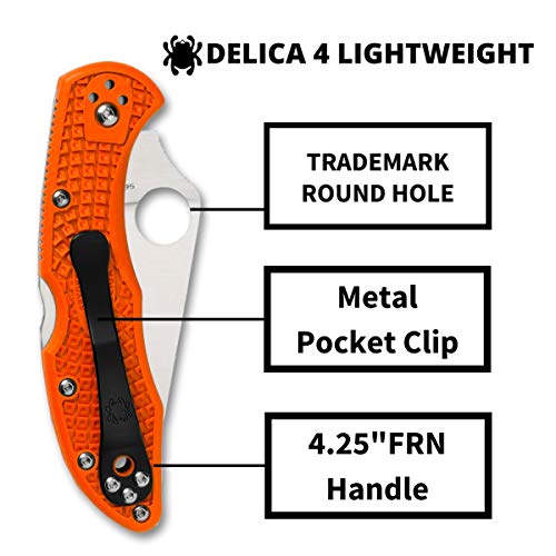 Spyderco Delica 4 Lightweight Folding Pocket Knife VG-10 Steel - PlainEdge