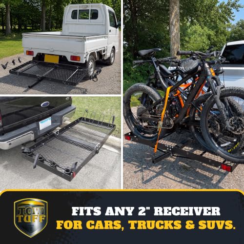 Heavy-Duty Hitch Cargo Carrier with Bike Rack - 500 lb Capacity, Universal Fit