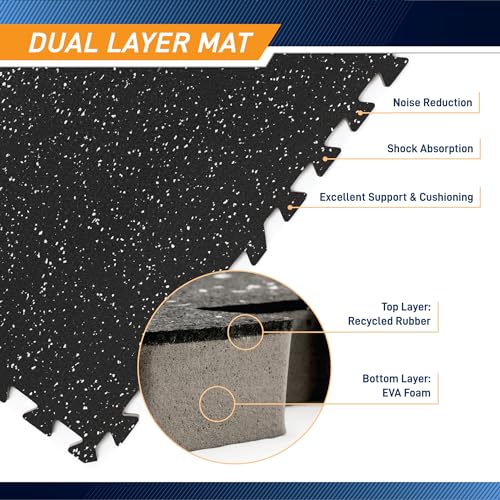Multi Color Interlocking Rubber & EVA Foam Gym Floor Mat - 16 Sq Ft