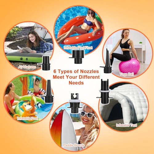 AGPTEK Rechargeable Electric Air Pump 16 PSI SUP Inflator with LCD Display