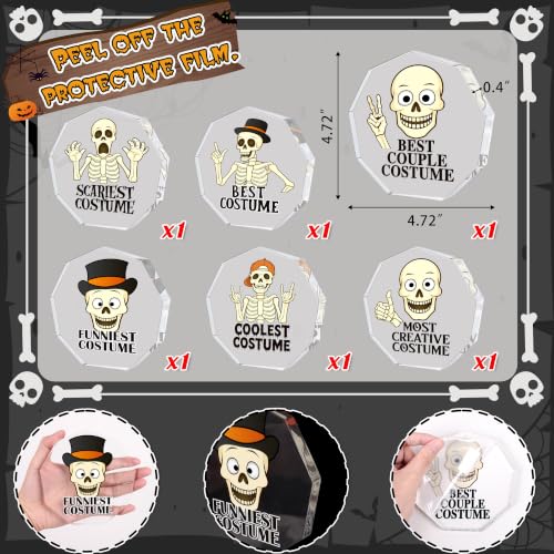 Halloween Skull Trophy Awards for Costume Contest - 6 Pack