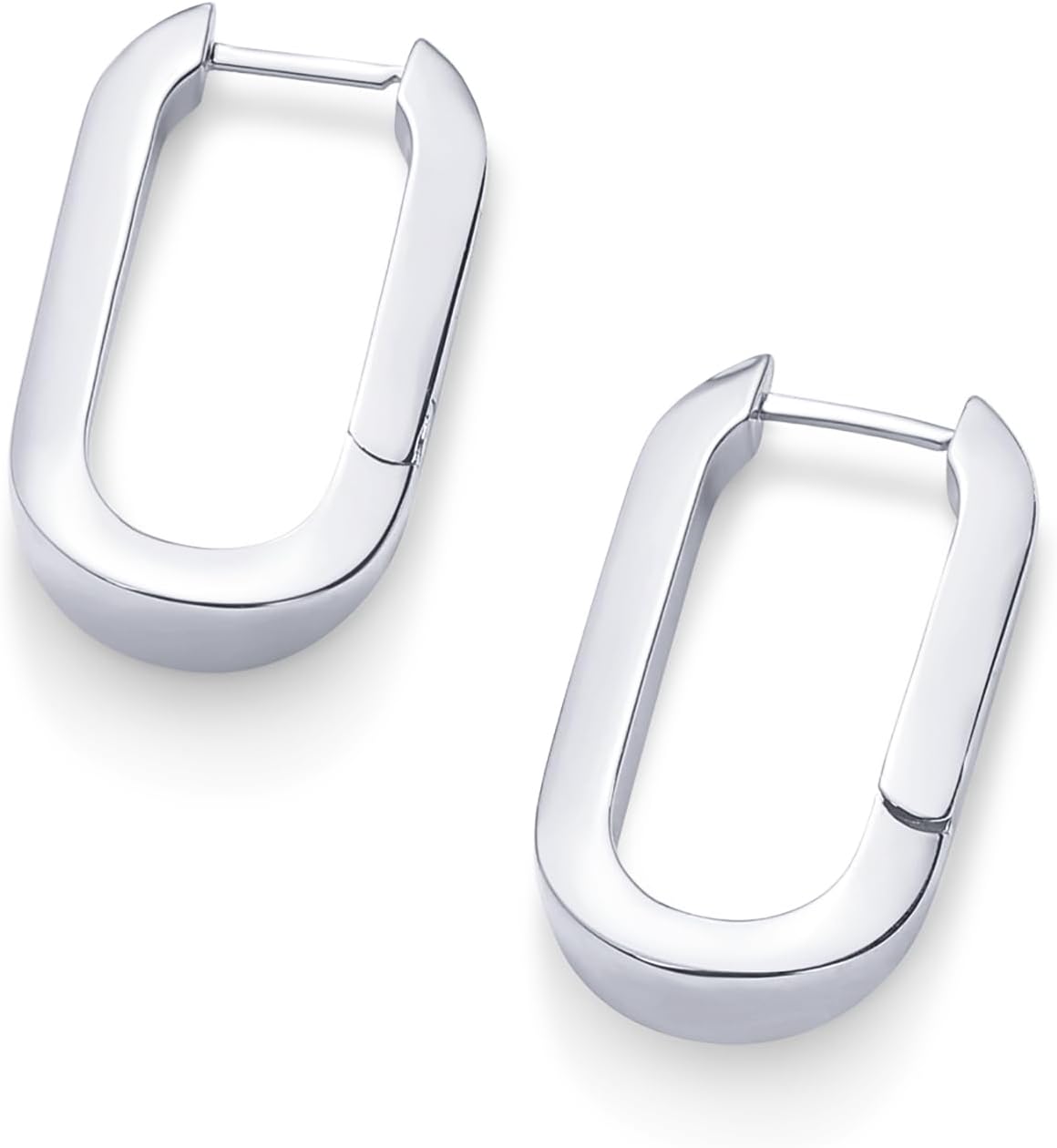 PAVOI 14K Gold Plated Geometric Hoop Earrings - Trendy U-Shaped Triangle Huggies for Women