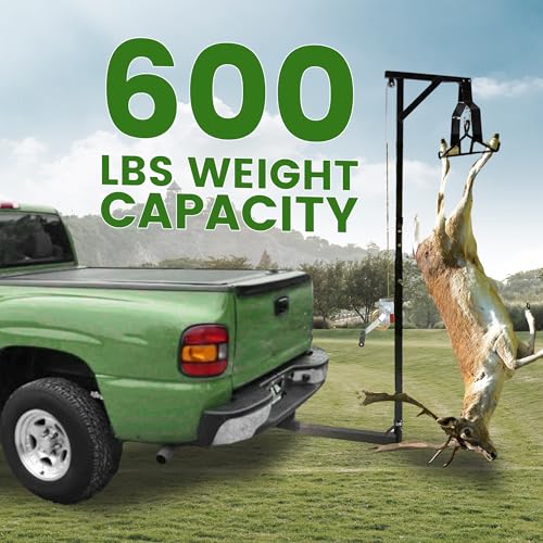 ECOTRIC 78-Inch Deer Hoist with 600lb Capacity for Truck Hitch