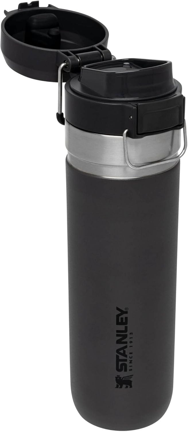 Stanley Quick Flip GO Water Bottle 24 oz - Leakproof Insulated Stainless Steel | BPA-Free | Charcoal