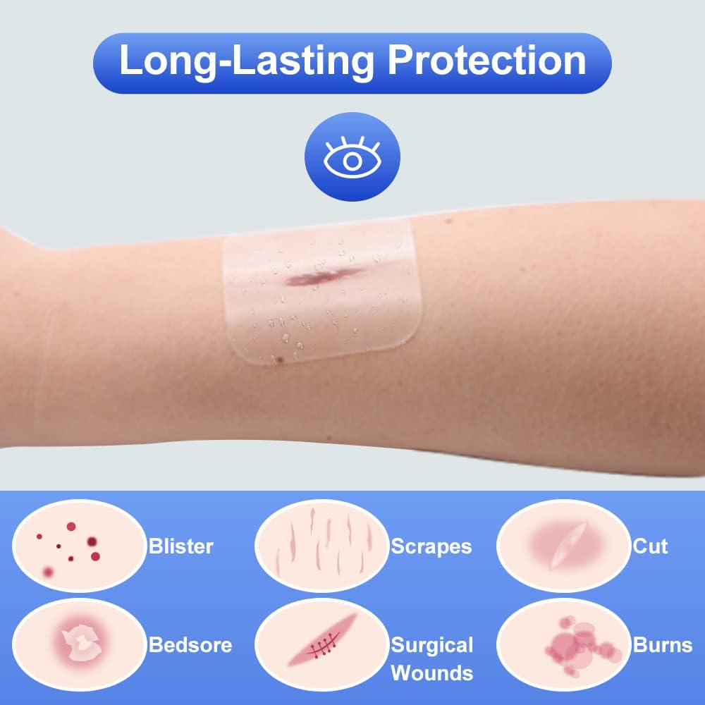 Skiennix Hydrocolloid Bandages - 20 Count Small Gel Dressings for Wound Healing | 2" x 2" Size