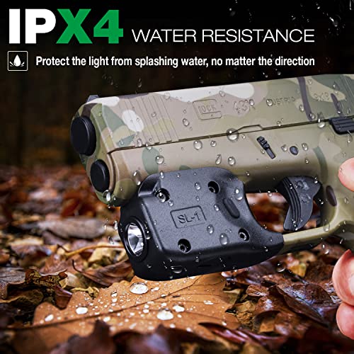 WARRIORLAND Glock 43/43X Mini Tactical Light with Kydex Holster, 150 Lumens