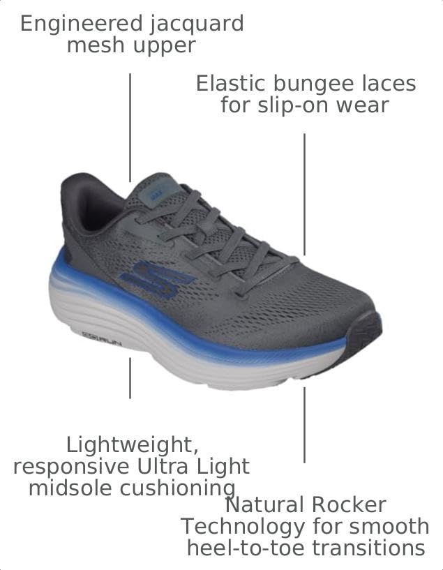 Skechers Max Cushioning Endeavour Kauska Men’s Running Shoes 10.5 Dark Gray