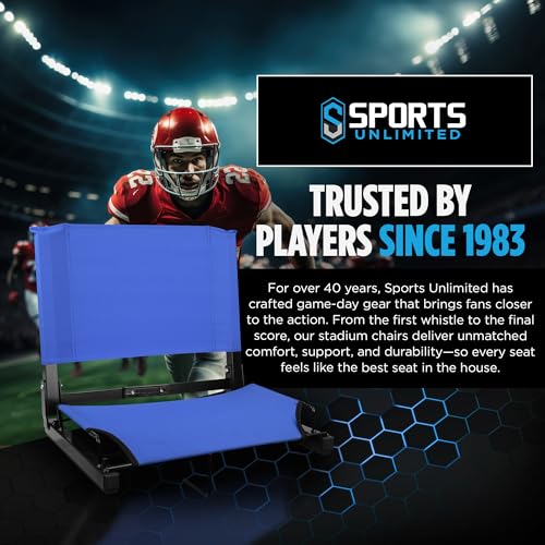 Sports Unlimited Black 2-Pack Wide Bleacher Chairs with Back & Cushion – Stadium Seats with Support