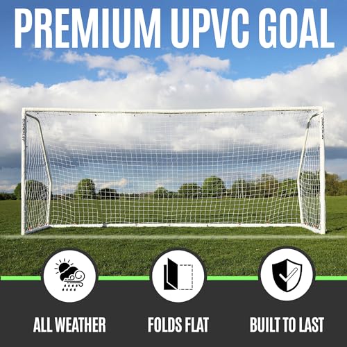 QUICKPLAY Q-FOLD Match 8x5' Portable Soccer Goal - 30-Second Foldable Design, Weatherproof for Backyard Training, Adults & Kids