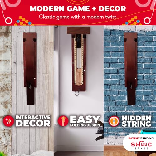Swooc Hideaway Hook and Ring Wall Game – Weather-Resistant Indoor & Outdoor Ring Toss for Adults & Kids