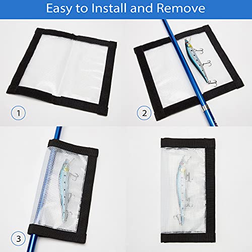 Fishing Lure Wraps for Rod Black - Tangle-Free Hook Protectors 4 Pack