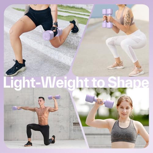 Aura Lavender Adjustable Dumbbell Set of 2 for Women - 5 lb x 2
