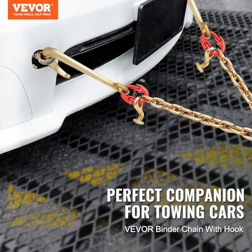 Heavy Duty Tow Chain Bridle with 15" Hooks 3/8" x 2FT Grade 80