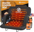 23-Inch Heated Stadium Seat with Back Support, Black | USB Power & Adjustable Tilt