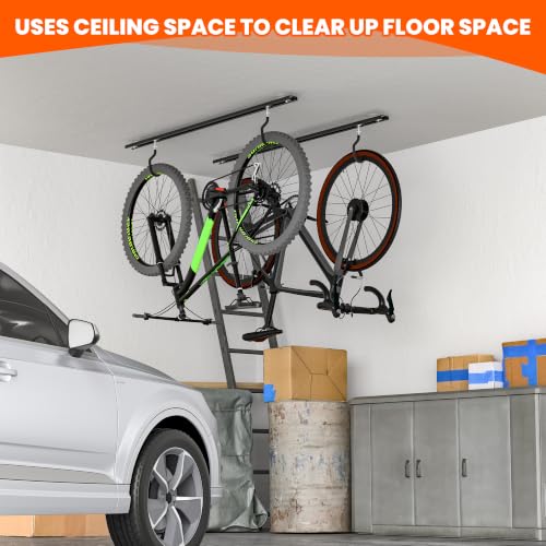 Ceiling Bike Rack for Garage Indoor Storage - Fixed Bracket by Ultrawall