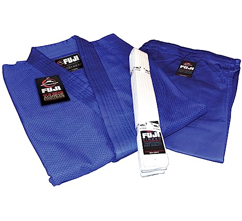 Kids & Adults Fuji Single Weave Judo Gi Uniform - Blue 4