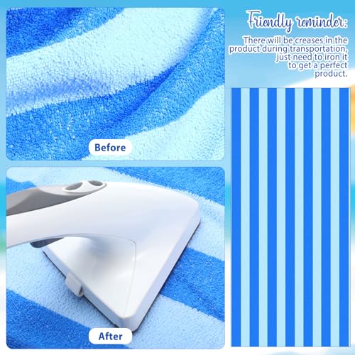 Redbaker Oversized Beach Towels Bulk Set 72x36 Inches Retro Color Vertical Stripe Microfiber Quick Dry for Women Men Adults