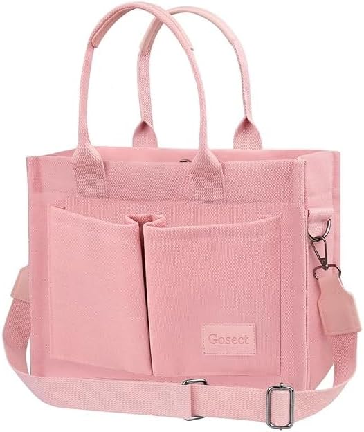 Skiennix Canvas Tote Bag - Stylish Women's Crossbody Purse with Pockets for Everyday Use | Versatile Satchel Handbag