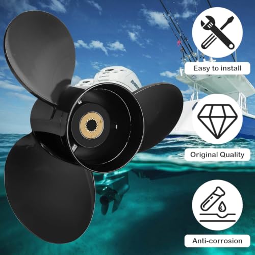 Boat Propeller for Mercruiser Alpha One 14.5x19 3-Blade Aluminum Replacement - Right Rotation, Hub Kit Included
