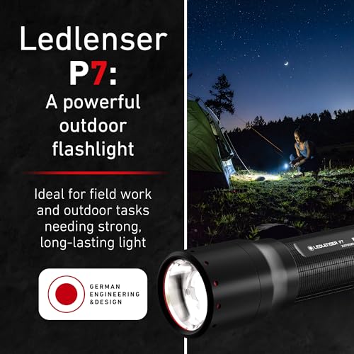 Ledlenser P7 LED Tactical Flashlight 650 Lumens, Adjustable Focus, Durable Aluminum Body