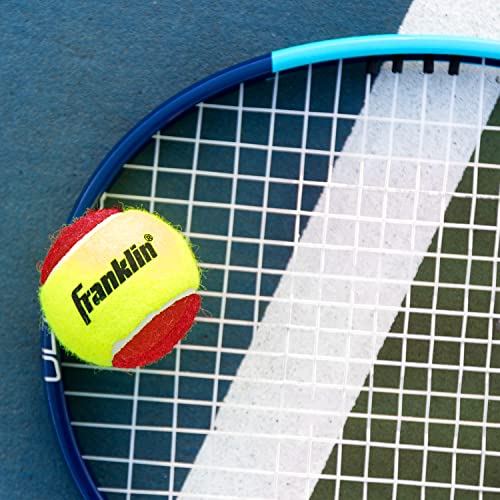Franklin Sports Starter + Beginner Pressureless Tennis Balls - Great for Training + Practice - Low Bounce Tennis Balls for All Court Surfaces - Red - 3 Pack