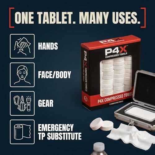 PREPARED4X 500 Compressed Bamboo Towel Tablets Refill Pack - Camping & Travel