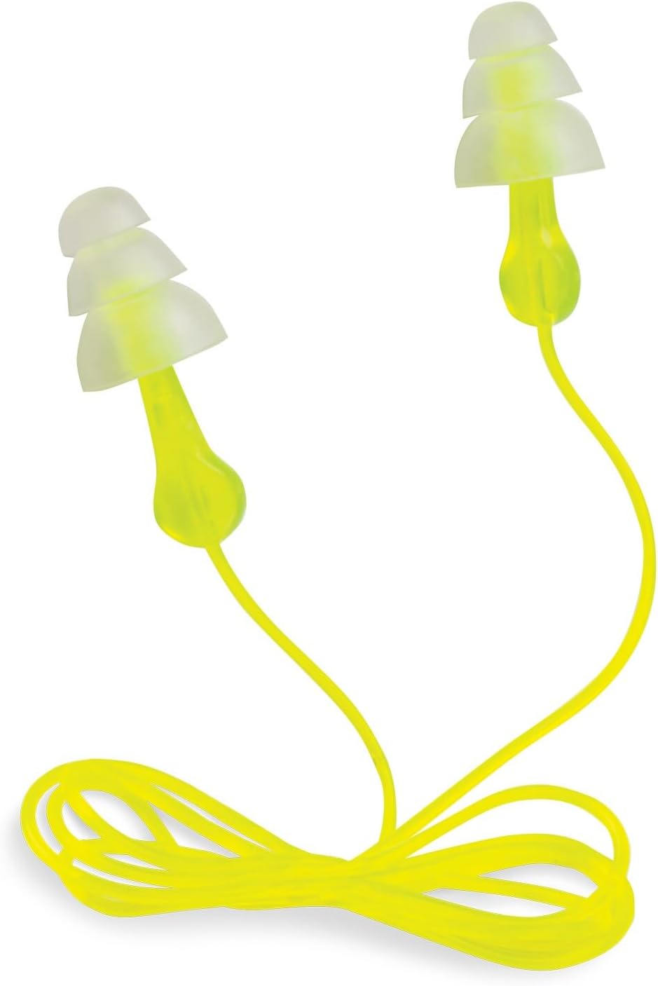 Peltor Sport Tri-Flange Earplugs - Comfortable Noise Reduction (NRR 26 dB) - 3 Pairs, Neon Yellow