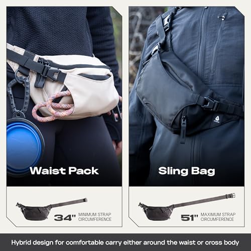 ARTERRA Falcon2L Ultralight Water-Resistant Fanny Pack Black - Compact Crossbody Waist Bag for Outdoor & Everyday Use