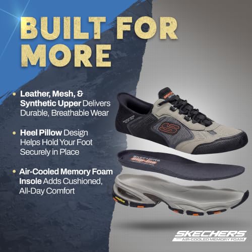 Skechers Mens Vigor 3.0 Slip-On Sneakers - Taupe/Black, Hands-Free