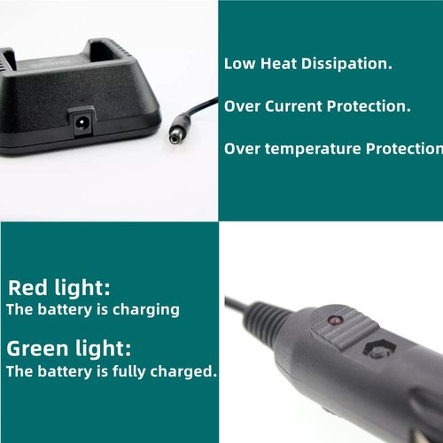 BAOFENG UV-5R Car Charger Cable DC 12-24V Charge Cable Car Travel for UV-82 UV-5R UV-9R DM-1801 UVb2 Plus BF-888S(2 Pack)