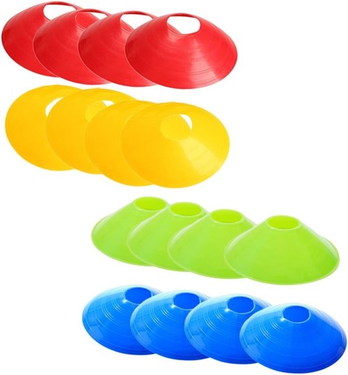 KESYOO Soccer Training Disc Cones - 16 Pcs Football Marker Set in Red, Blue, Green, Yellow for Agility Drills