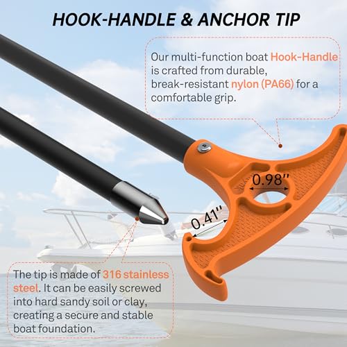 itayak 12.3 ft Shallow Water Anchor Pole with Gloves - Easy Install & Durable